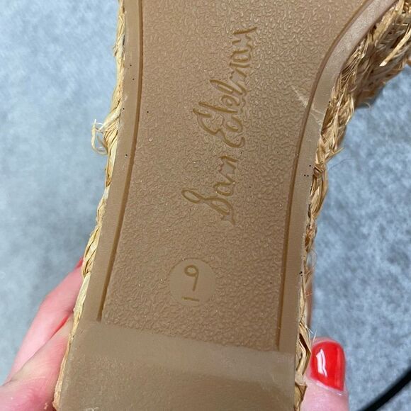 Sam Edelman Darline Platform Wedge Sandal Leather Woven Heel Size 9US - Picture 6 of 6